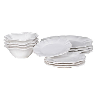 12 Piece Scalloped White Dinner Service dinner party home entertaining nationwide delivery www.lilybloom.ie