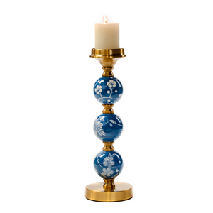 Blue Glass Flower Ball Candle Holder 40cm www.lilybloom.ie