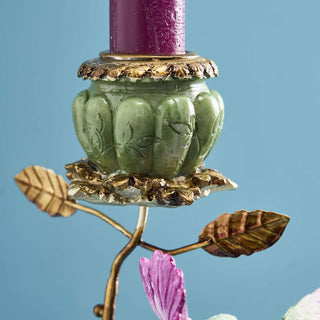 Green and Gold parrot Candleholder  wrens centrepiece candle nationwide delivery www.lilybloom.ie