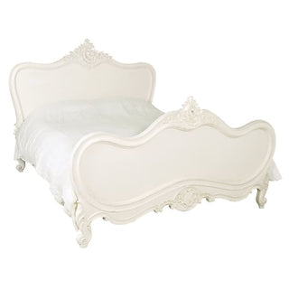 Luxury Hand-Carved French-Style Bed – 5ft – Warm White