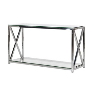 Glass and Steel Console Table nationwide delivery www.lilybloom.ie