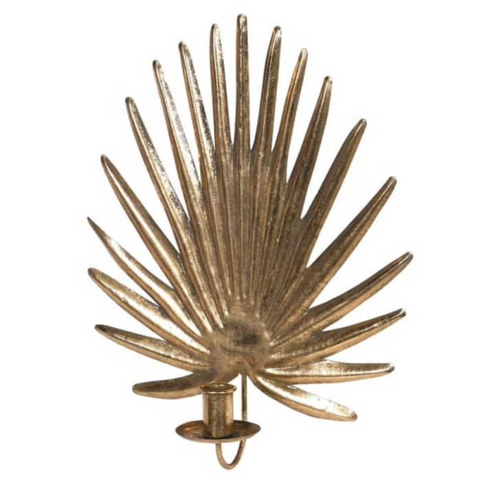 Gold Palm Leaf Wall Candle Holder