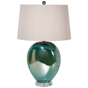 Green Hand Blown Metallic Lamp with Shade nationwide delivery www.lilybloom.ie