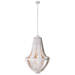 Seville Beaded Pendant – Large wooden bead chandelier with elegant draped detailing, perfect for adding warmth and sophistication to any space.  Buy online or instore at www.lilybloom.ie