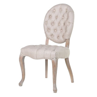 Linen Buttoned Back Dining Chair natural linen dining chair nationwide delivery www.lilybloom.ie