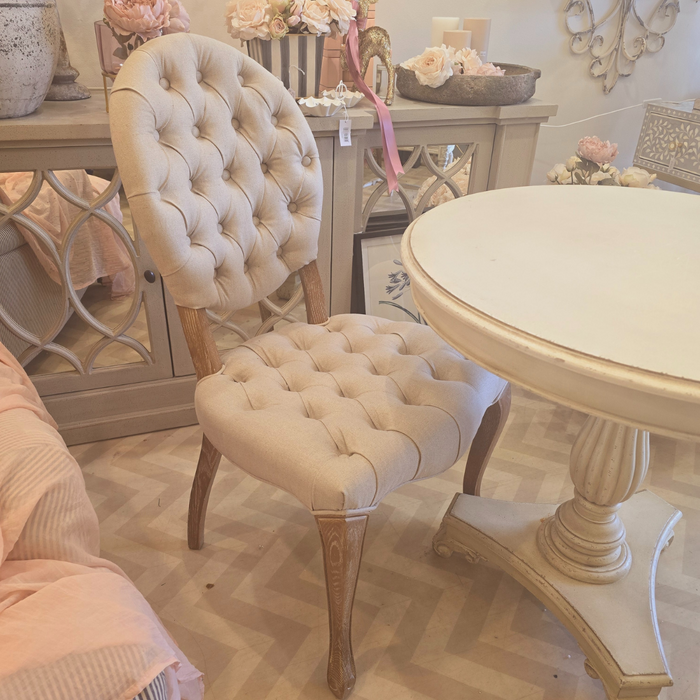 Linen Buttoned Dining Chair