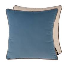 Milano two faced blue cham 43 x 43 double sided velvet cushion nationwide delliverey www.lilybloom.ie