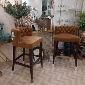 Mustard Tufted Bar Stool