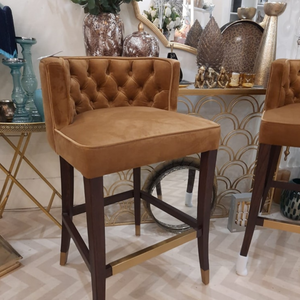 Mustard Tufted Bar Stool