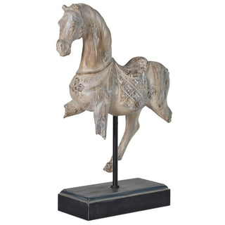 Oriental White Horse On Stand Ornament open shelf styling nationwide delivery www.lilybloom.ie