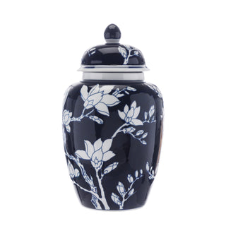 41cm blue magnolia ginger jar