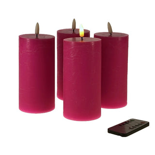 Set of 4 LED Pink Candles battery operated nationwide delivery www.lilybloom.ie