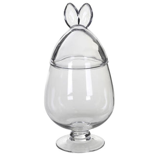 Tall Rabbit Ears Lidded Bonbon Glass Jar Easter decor nationwide deliverywww.lilybloom.ie