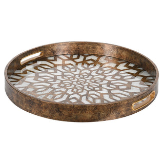 Vintage Gold Mosaic Tray interiors accessory nationwide delivery www.lilybloom.ie