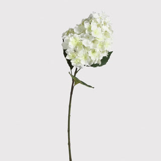 White Hydrangea Spray with Leaves