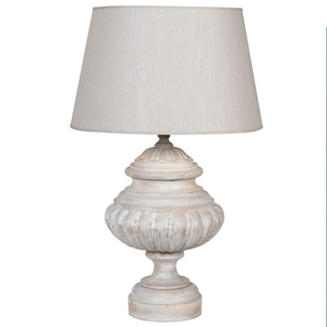 _White Wash Lamp with Linen Shade nationwide delivery www.lilybloom.ie