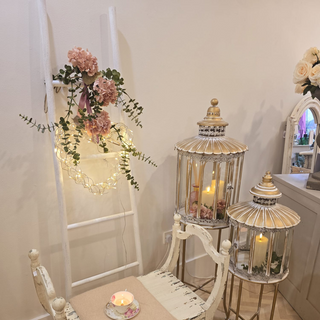 White ladder, floral display and LED heart package nationwide delivery www.lilybloom.ie