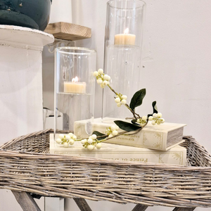 Willow Tray Display with Hamlet Books, Candles and Floral spray