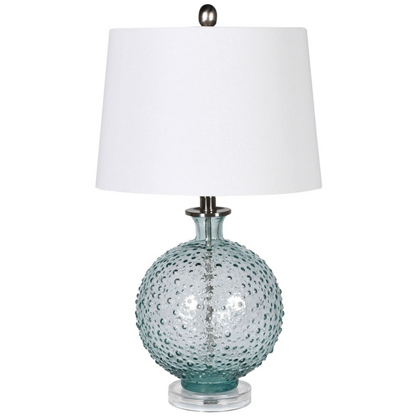 Blue glass best sale lamp base