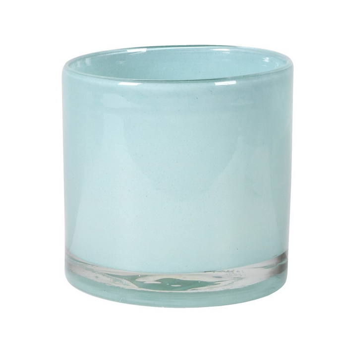 Cloudy Blue Glass Candle Holder