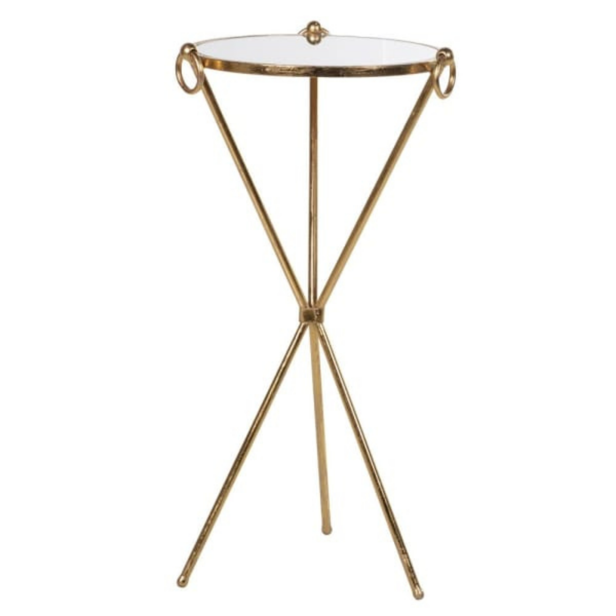 Gold and glass round deals side table