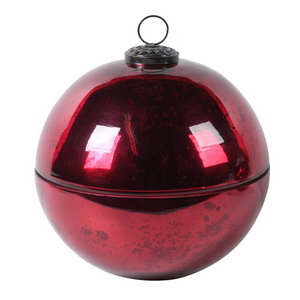 Medium Balsam Cedar Red Christmas Bauble Candle nationwide delivery wwwlilybloom.ie 