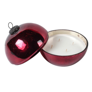 Medium Balsam Cedar Red Christmas Bauble Candle nationwide delivery wwwlilybloom.ie 