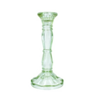 Pastel Green Moulded Glass Candlestick Medium nationwide delivery www,lilybloom.ie