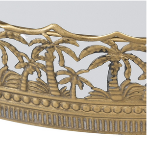 Round Palm Tree Filigree Mirrored Tray nationwide delivery www.lilybloom.ie