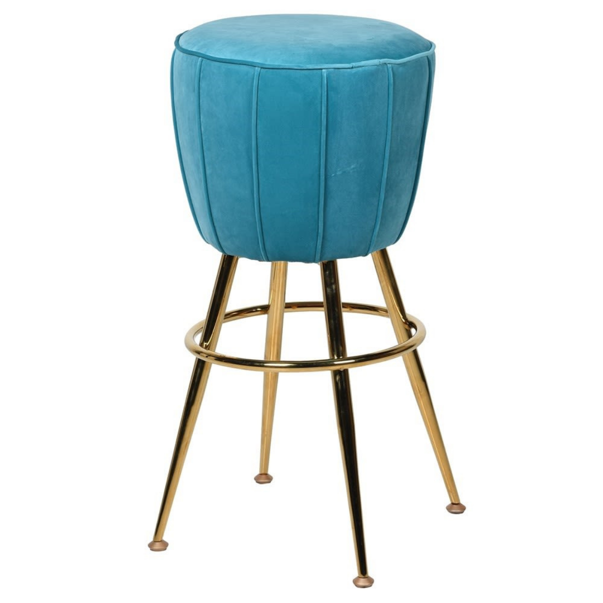 Turquoise Velvet Bar Stool Lily Bloom Interiors